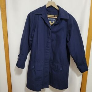 Women's London Fog Lined Navy Blue Trench Coat, 4P
